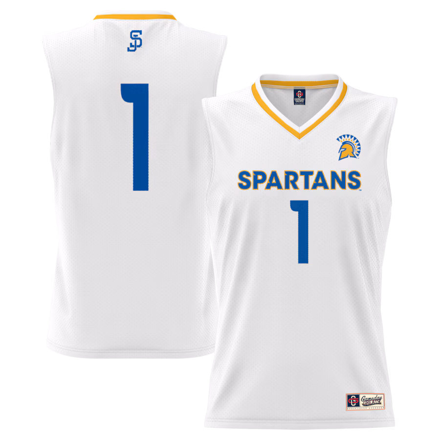 Men's GameDay Greats #1 White San Jose State Spartans Lightweight Basketball Jersey - ujerseystore