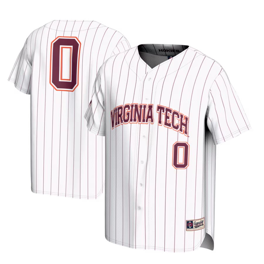 #0 Virginia Tech Hokies GameDay Greats Youth Lightweight Baseball Fashion Jersey - White - ujerseystore