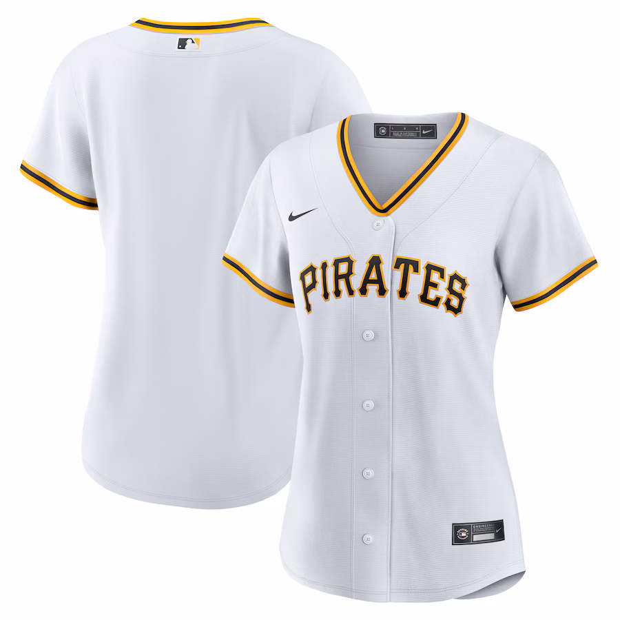 Women's Pittsburgh Pirates Nike White Home Replica Team Jersey - ujerseystore
