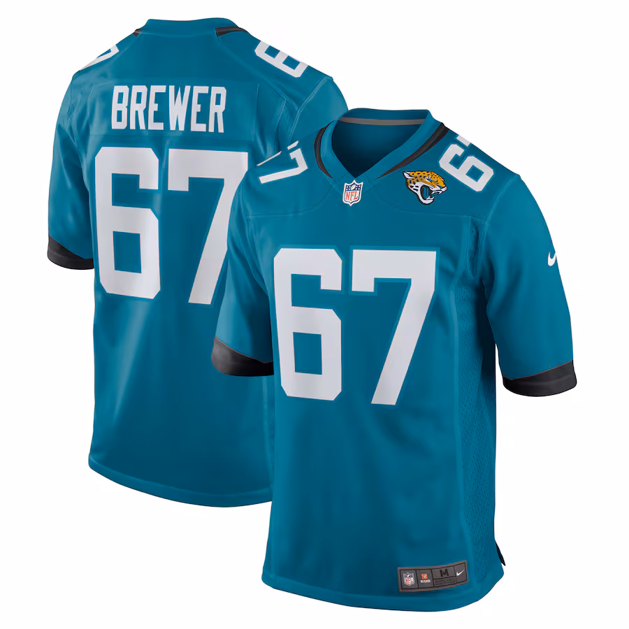 Men's Jacksonville Jaguars Chandler Brewer Nike  Teal  Game Jersey - ujerseystore