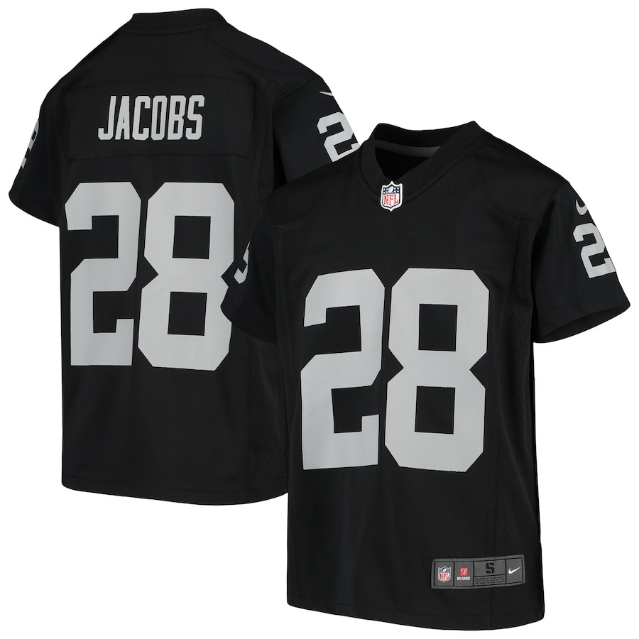 Youth Las Vegas Raiders Josh Jacobs Nike Black Game Jersey - ujerseystore