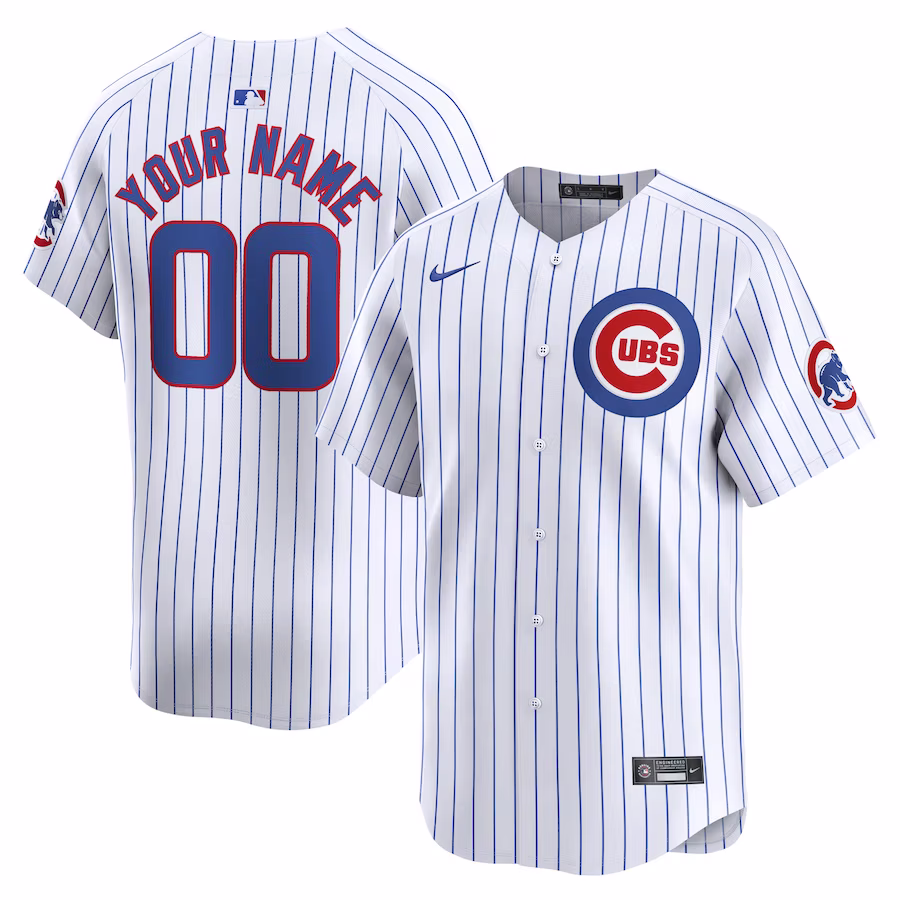Men's Chicago Cubs Nike White Home Limited Custom Jersey - ujerseystore