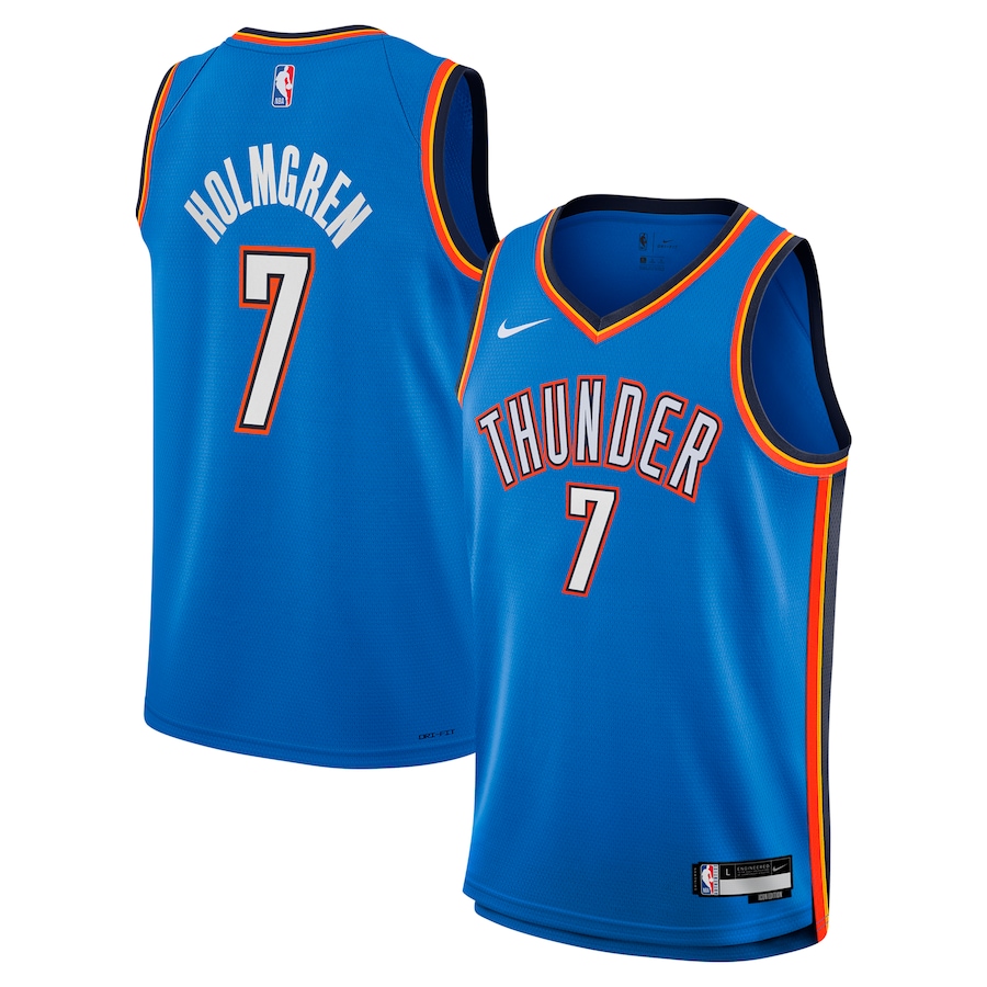 Youth Oklahoma City Thunder Chet Holmgren Nike Blue Swingman Jersey - Icon Edition - ujerseystore