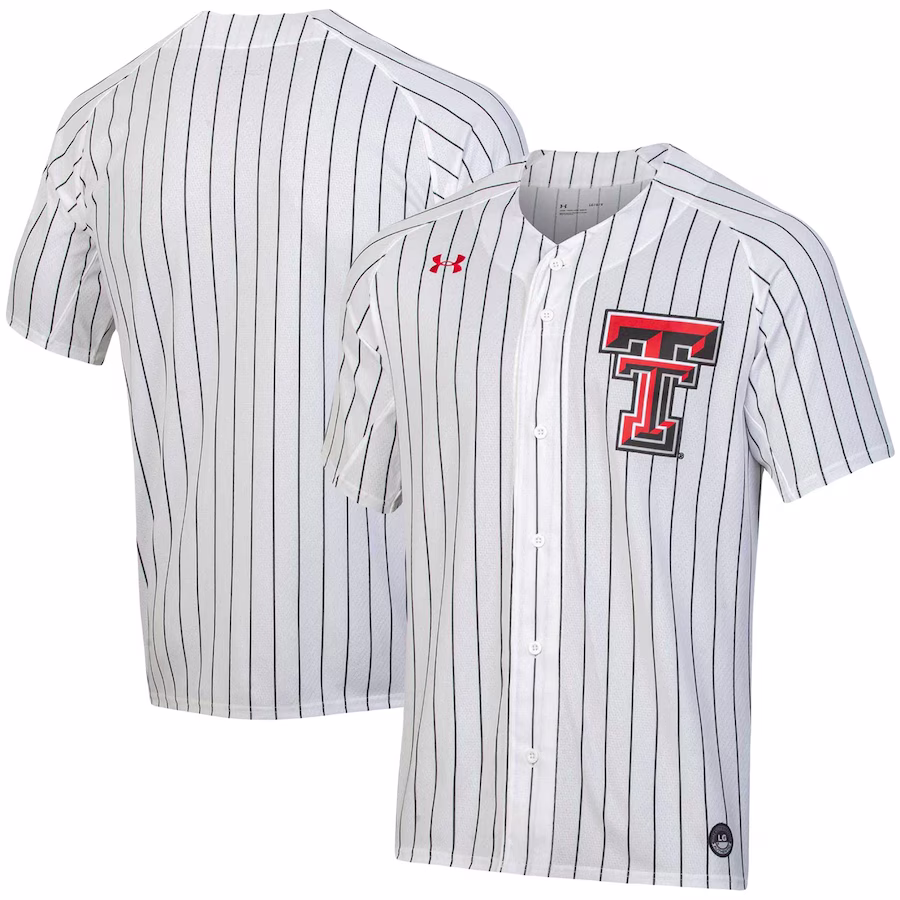 Texas Tech Red Raiders Under Armour Softball Button-Up Jersey - White - ujerseystore