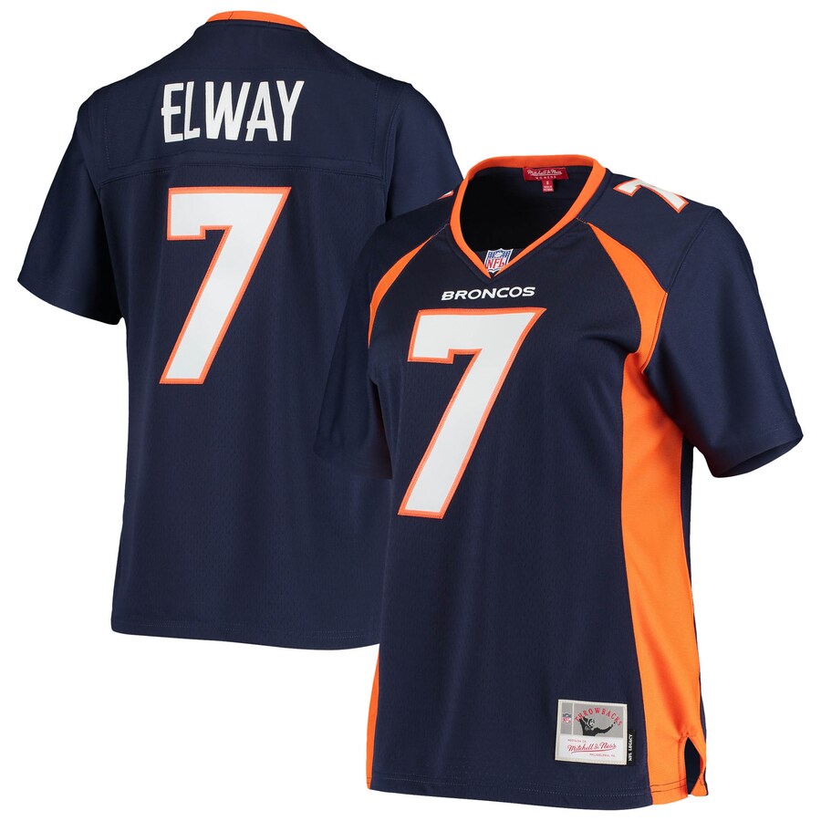 Women's Denver Broncos John Elway Mitchell & Ness Navy Legacy Replica Team Jersey - ujerseystore