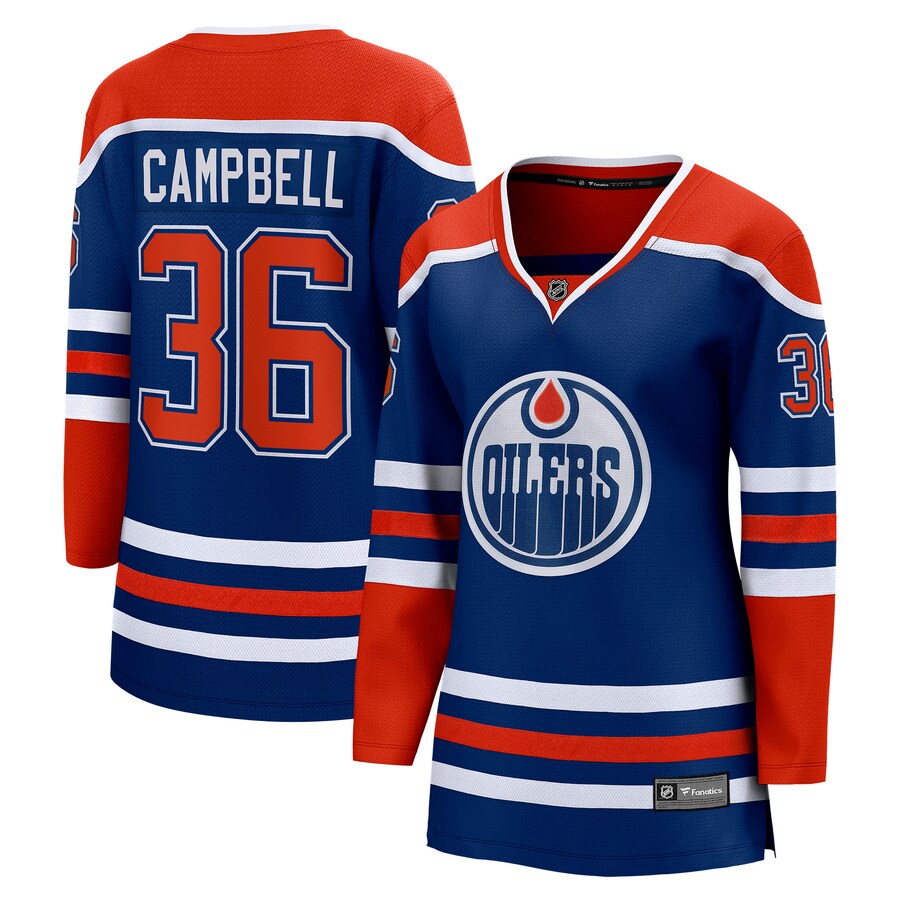 Women's Edmonton Oilers Jack Campbell Fanatics Branded Royal Home Breakaway Player Jersey - ujerseystore