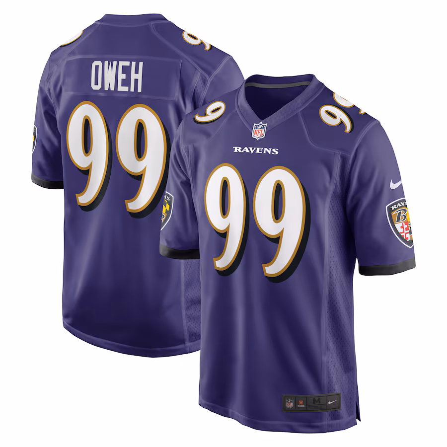 Men's Baltimore Ravens Odafe Oweh Nike Purple Game Jersey - ujerseystore