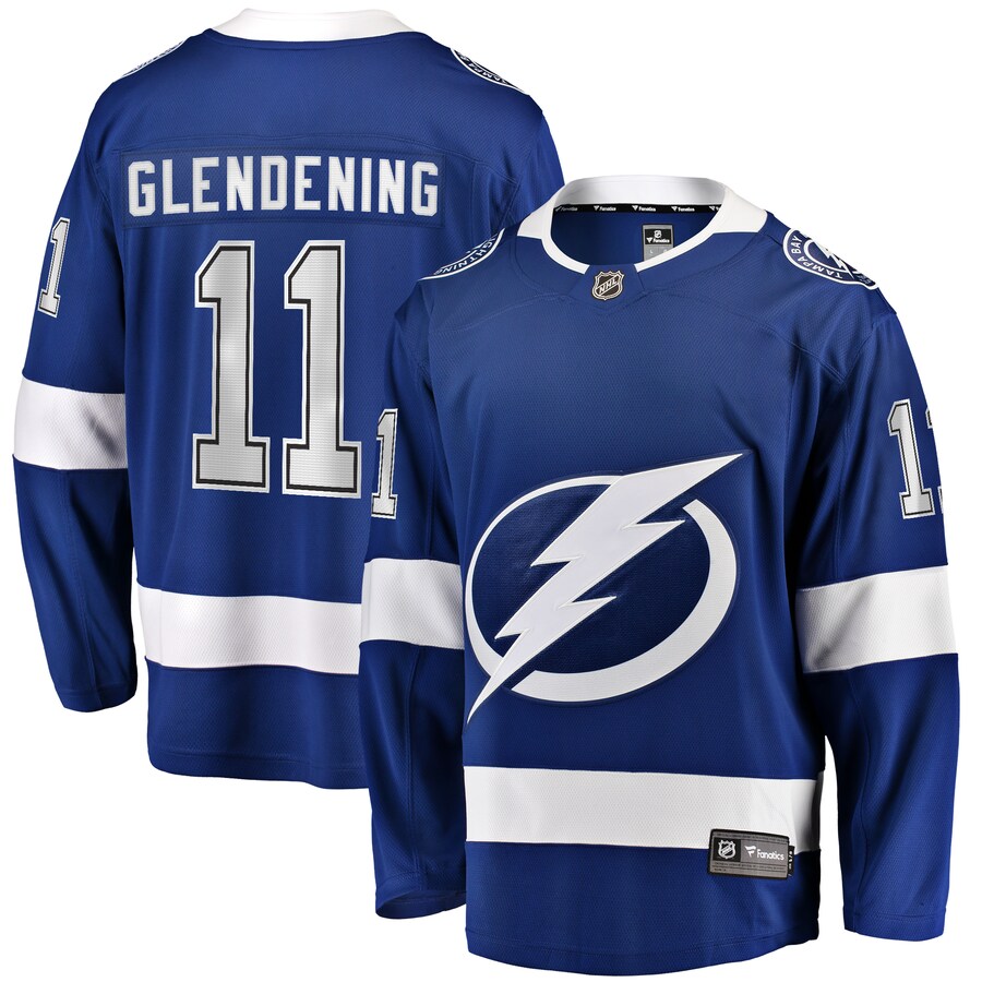 Men's Tampa Bay Lightning Luke Glendening Fanatics Branded Blue Home Breakaway Jersey - ujerseystore