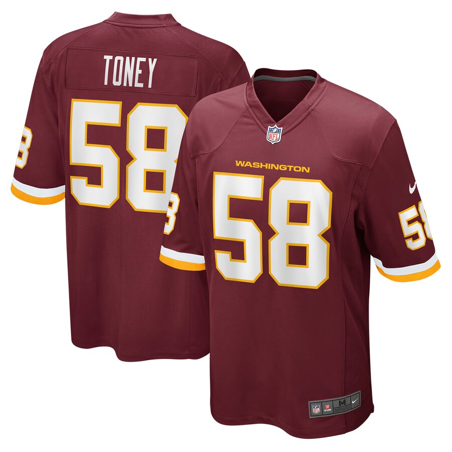 Men's Washington Football Team Shaka Toney Nike Burgundy Game Jersey - ujerseystore