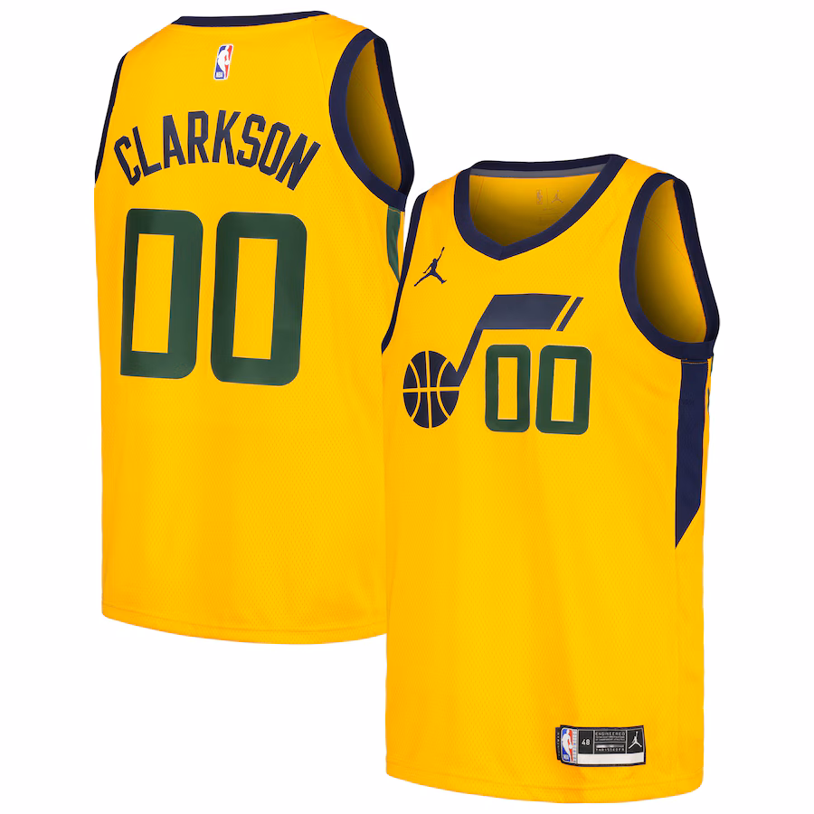 Men's Utah Jazz Jordan Clarkson Jordan Brand Yellow Swingman Player Jersey - Statement Edition - ujerseystore