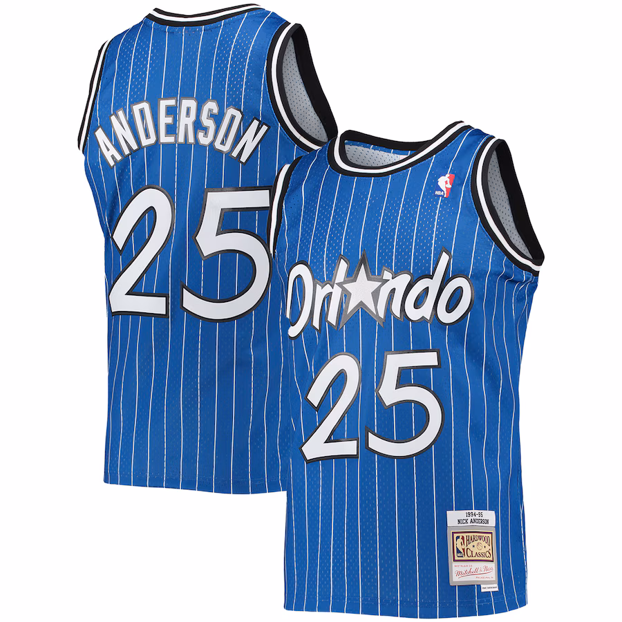 Men's Orlando Magic Nick Anderson Mitchell & Ness Blue 1994/95 Hardwood Classics Swingman Jersey - ujerseystore