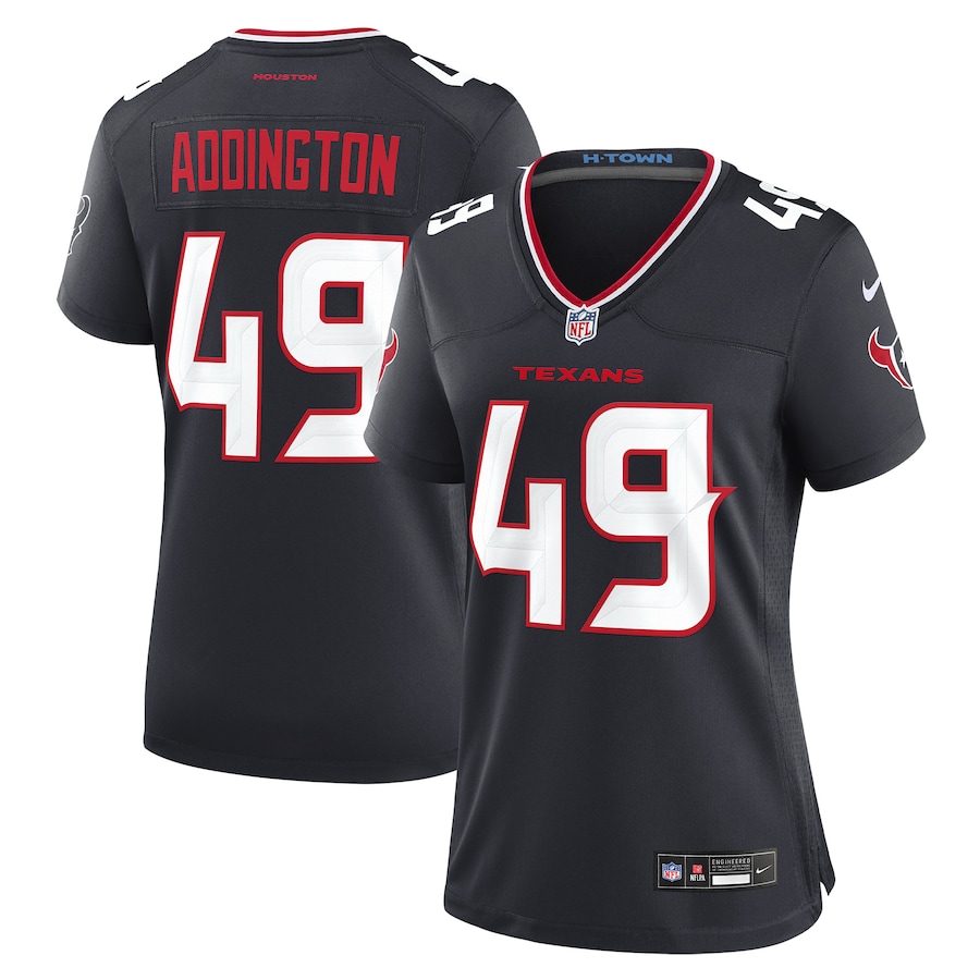 Women's Houston Texans Tucker Addington Nike Navy Team Game Jersey - ujerseystore