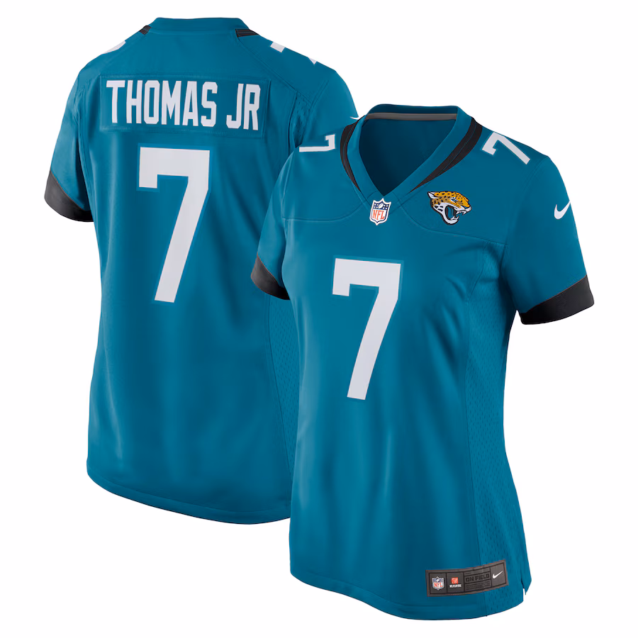 Women's Jacksonville Jaguars Brian Thomas Jr. Nike  Teal Game Jersey - ujerseystore