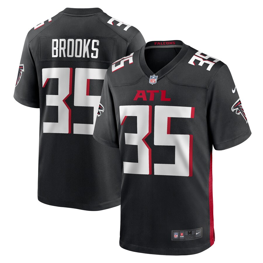 Men's Atlanta Falcons Natrone Brooks Nike  Black Team Game Jersey - ujerseystore