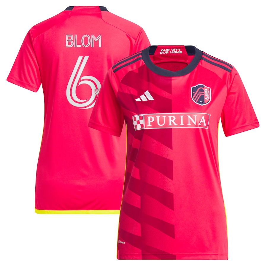 Women's St. Louis City SC Njabulo Blom adidas Red 2023 CITY Kit Replica Jersey - ujerseystore