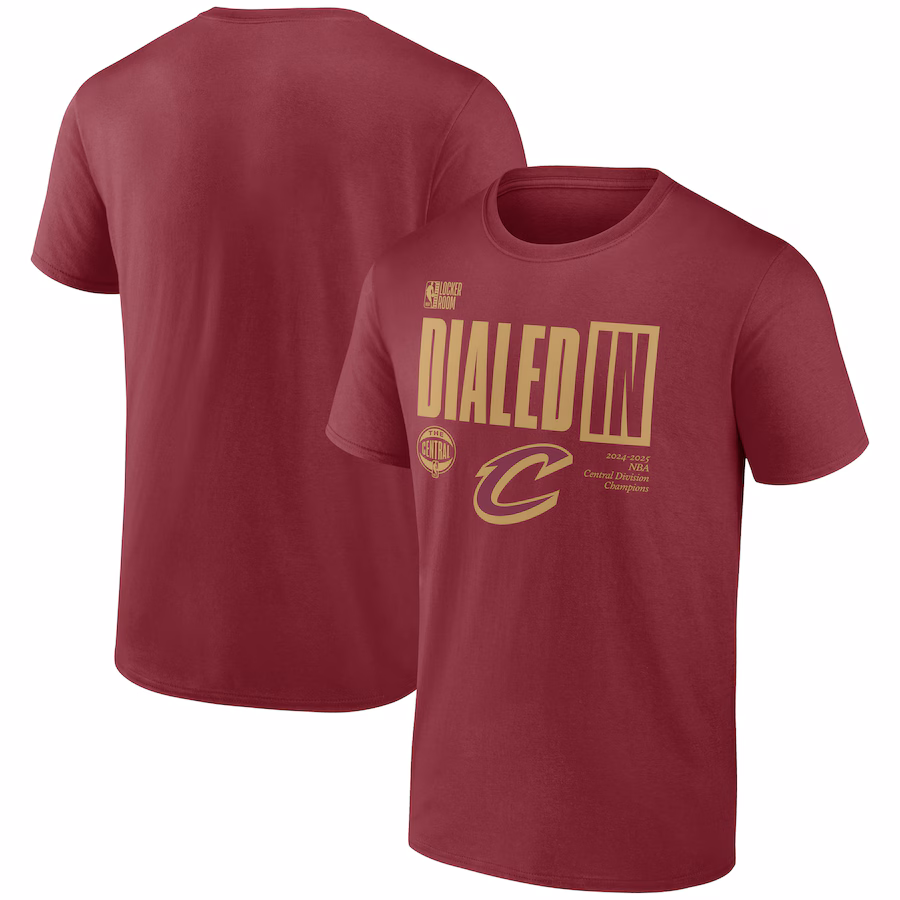 Men's Cleveland Cavaliers  Fanatics Wine 2025 Central Division Champions Locker Room T-Shirt - ujerseystore