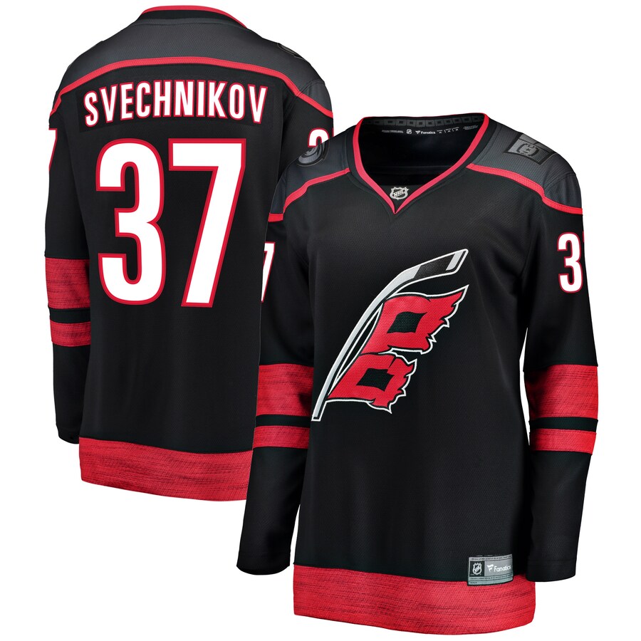 Women's Carolina Hurricanes Andrei Svechnikov Fanatics Branded Black Home Premier Breakaway Player Jersey - ujerseystore