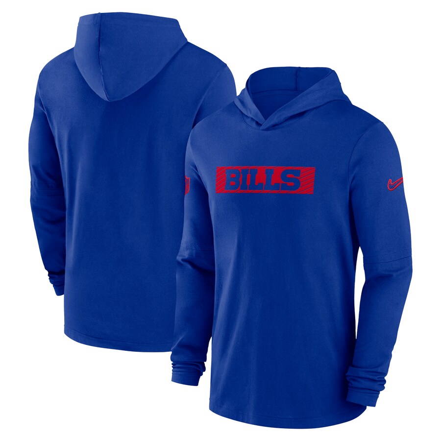 Men's Buffalo Bills Nike Royal Sideline Hoodie Performance Long Sleeve T-Shirt - ujerseystore