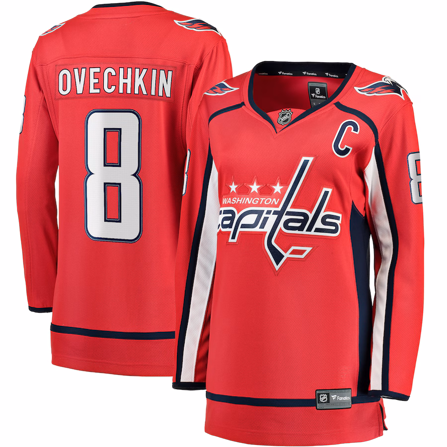 Women's Washington Capitals Alexander Ovechkin Fanatics Red Captain Patch Home Breakaway Player Jersey - ujerseystore
