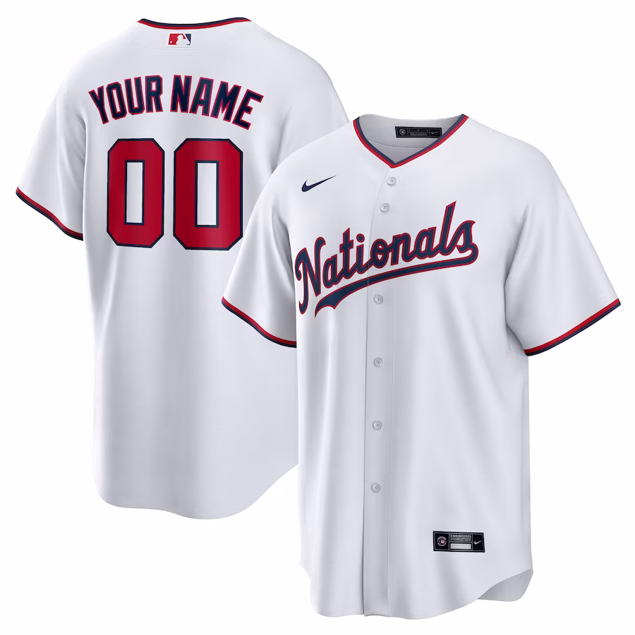 Youth Washington Nationals Nike White Replica Custom Jersey - ujerseystore
