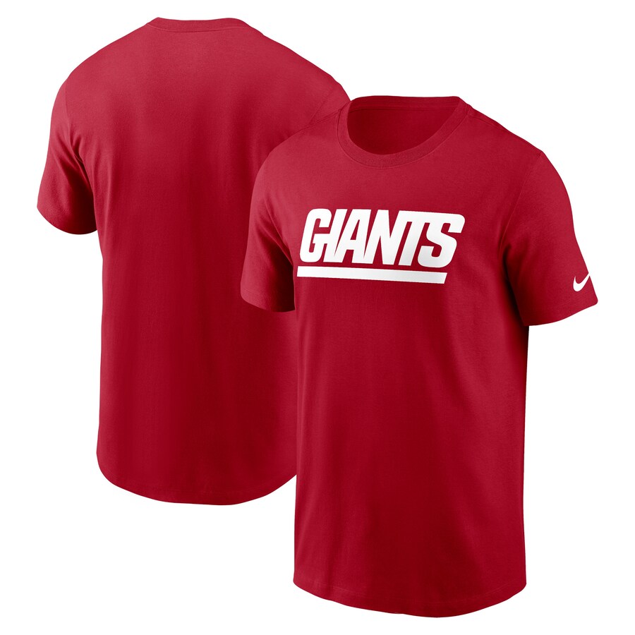 Men's New York Giants Nike Red Team Wordmark Essential T-Shirt - ujerseystore