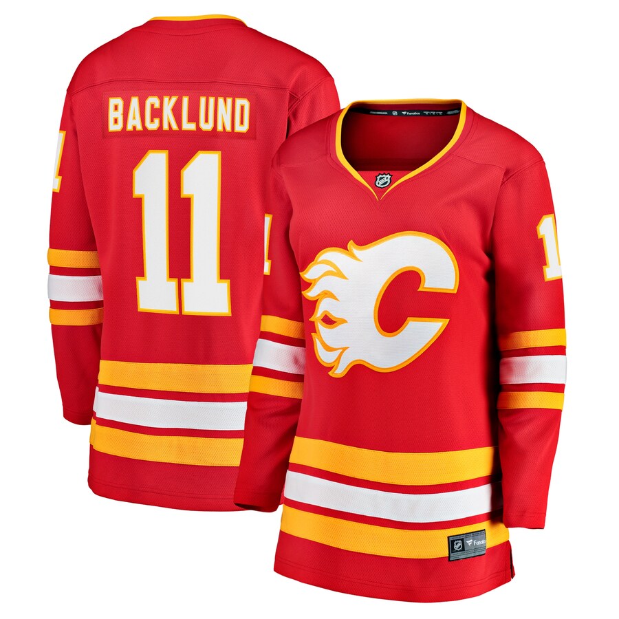 Women's Calgary Flames Mikael Backlund Fanatics Branded Red Home Team Breakaway Player Jersey - ujerseystore