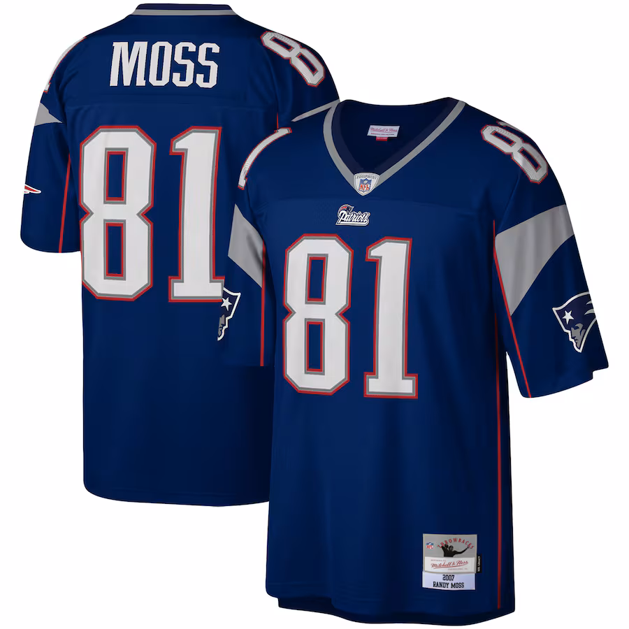 Men's New England Patriots Randy Moss Mitchell & Ness Navy Legacy Replica Jersey - ujerseystore