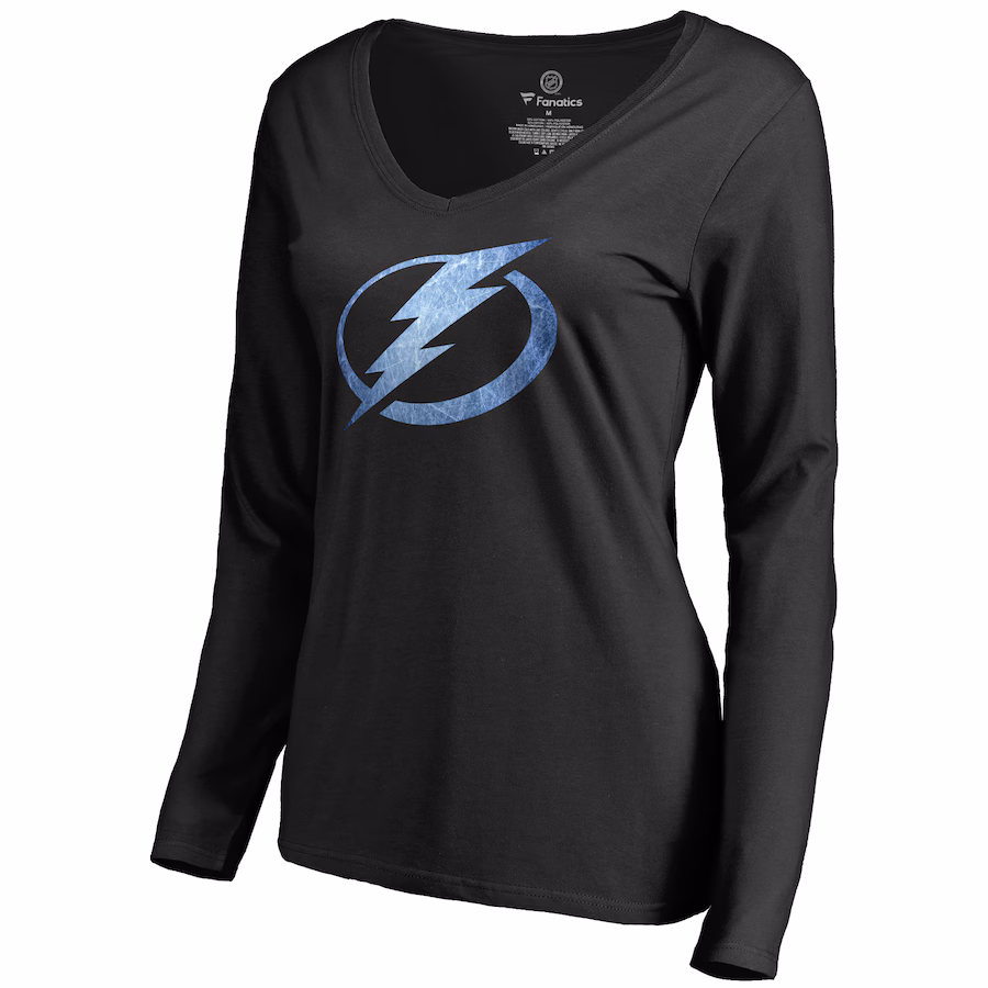 Women's Tampa Bay Lightning Black Pond Hockey Long Sleeve T-Shirt - ujerseystore