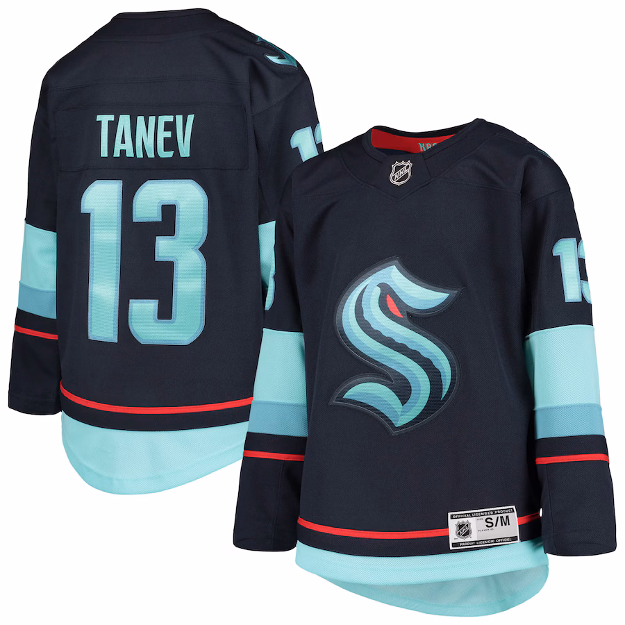 Youth Seattle Kraken Brandon Tanev Deep Sea Blue Home Premier Player Jersey - ujerseystore
