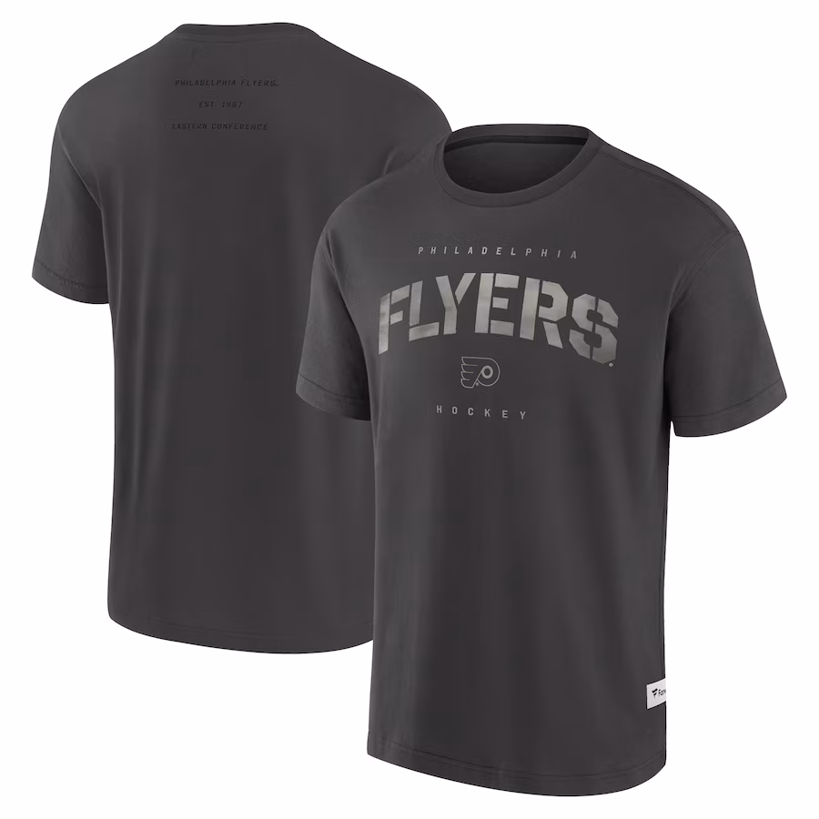 Men's Philadelphia Flyers Fanatics Charcoal Elements Weathered Tonal Future Ground T-Shirt - ujerseystore