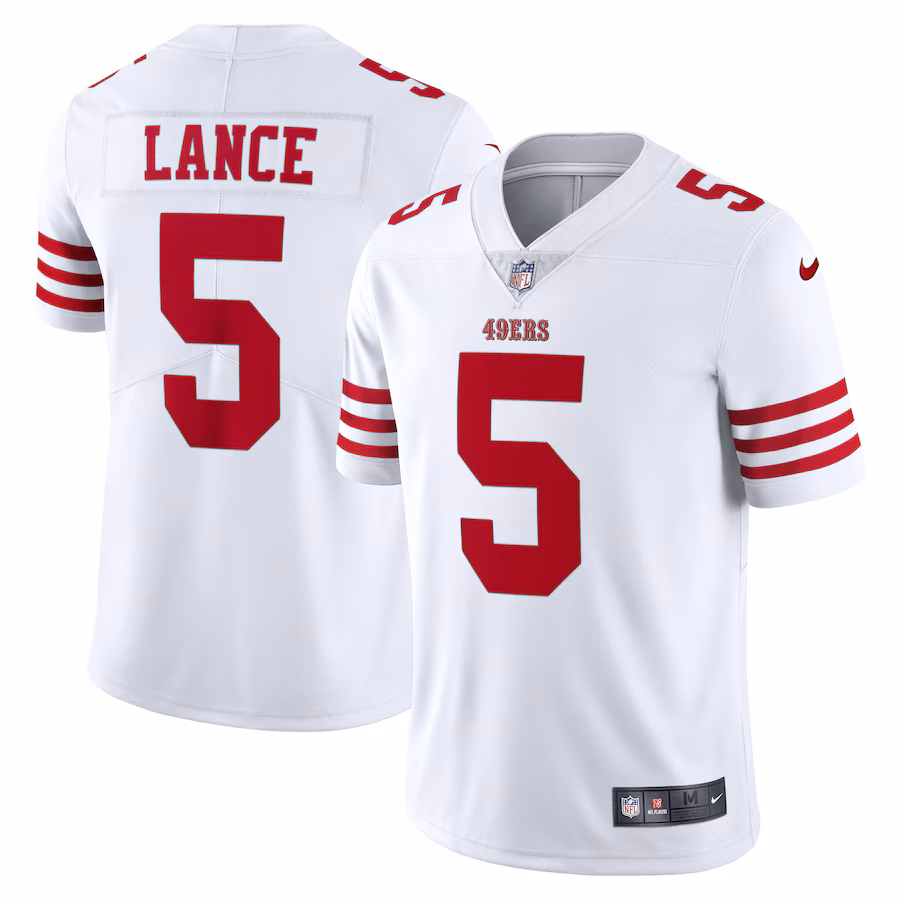 Men's San Francisco 49ers Trey Lance Nike White Vapor Limited Jersey - ujerseystore