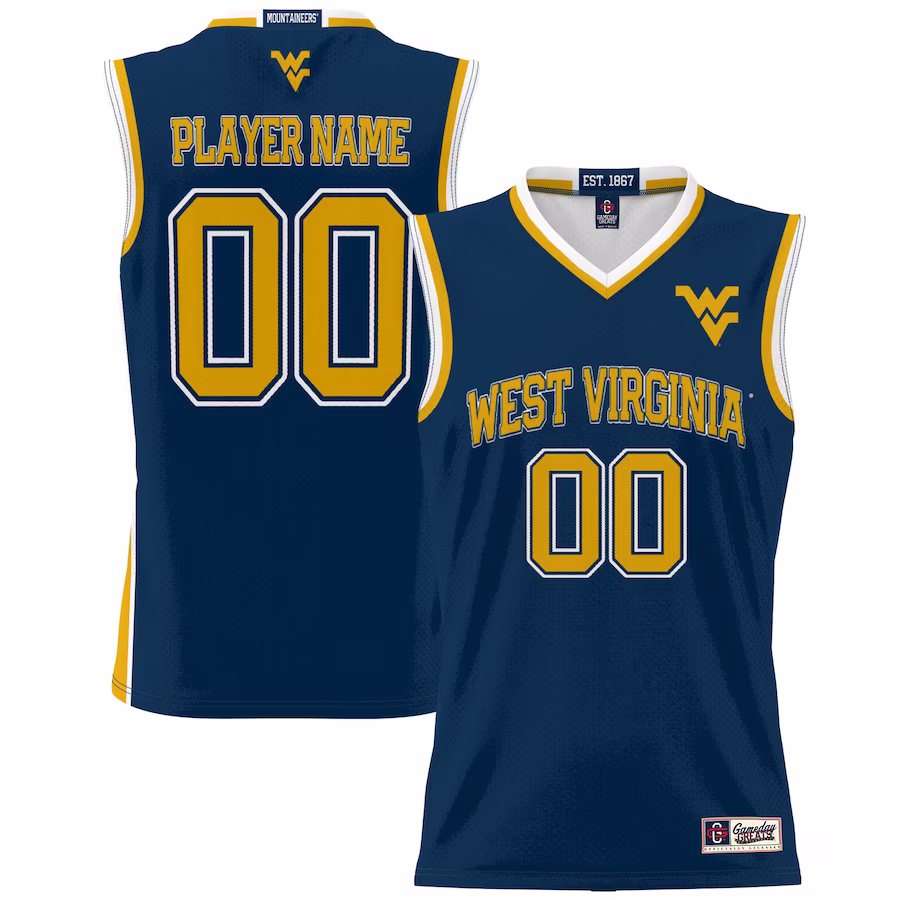 West Virginia Mountaineers GameDay Greats Men's NIL Pick-A-Player Lightweight Basketball Jersey - Blue - ujerseystore