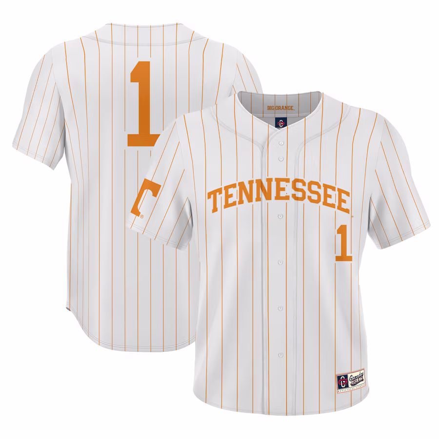 #1 Tennessee Volunteers GameDay Greats Youth Lightweight Baseball Jersey - White - ujerseystore