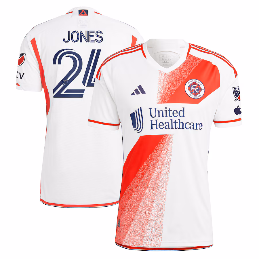 Men's New England Revolution DeJuan Jones adidas White 2023 Defiance Authentic Jersey - ujerseystore