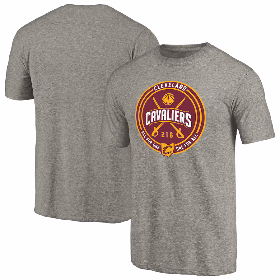 Men's Cleveland Cavaliers Gray One for All Hometown Collection Tri-Blend T-Shirt - ujerseystore