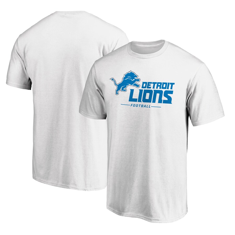 Men's Detroit Lions  White Lock Up T-Shirt - ujerseystore