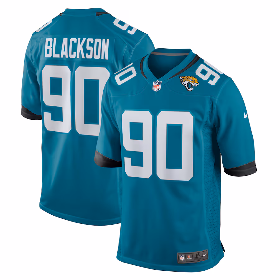 Men's Jacksonville Jaguars Angelo Blackson Nike  Teal Team Game Jersey - ujerseystore