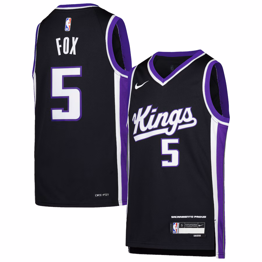 Youth Sacramento Kings De'Aaron Fox Nike Purple Swingman Jersey - Icon Edition - ujerseystore
