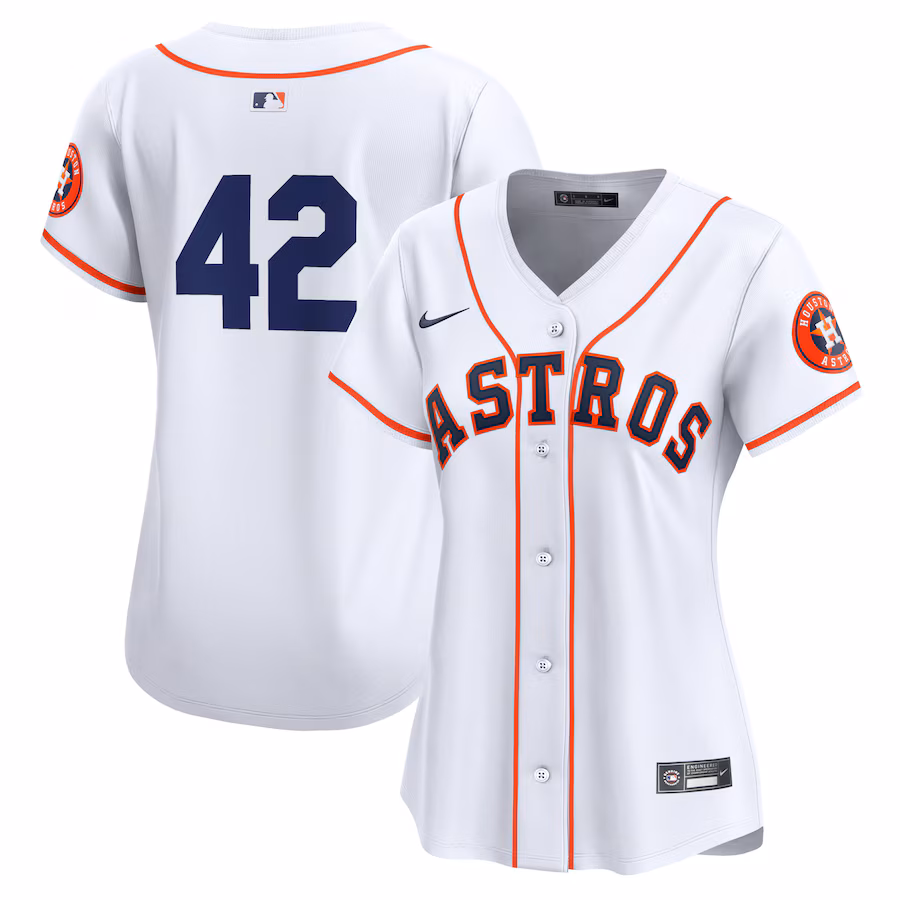 Women's Houston Astros  Nike White 2024 Jackie Robinson Day Home Limited Jersey - ujerseystore