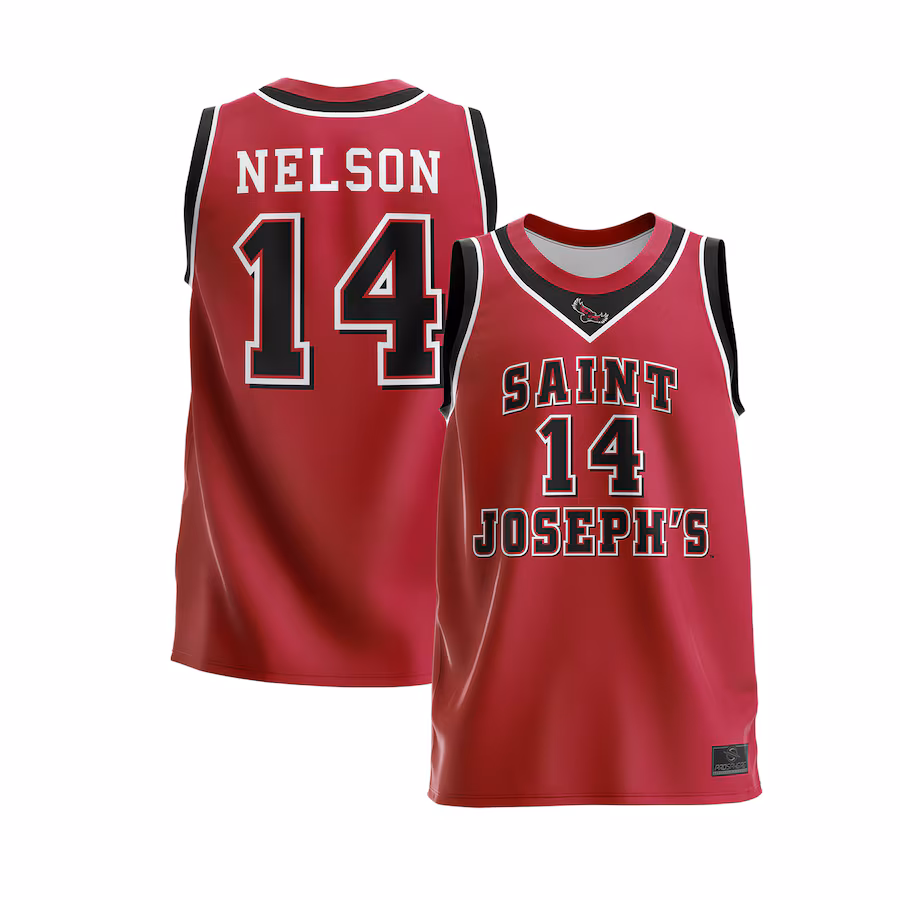 Jameer Nelson Saint Joseph's Hawks ProSphere Lightweight Throwback Basketball Jersey - Crimson - ujerseystore