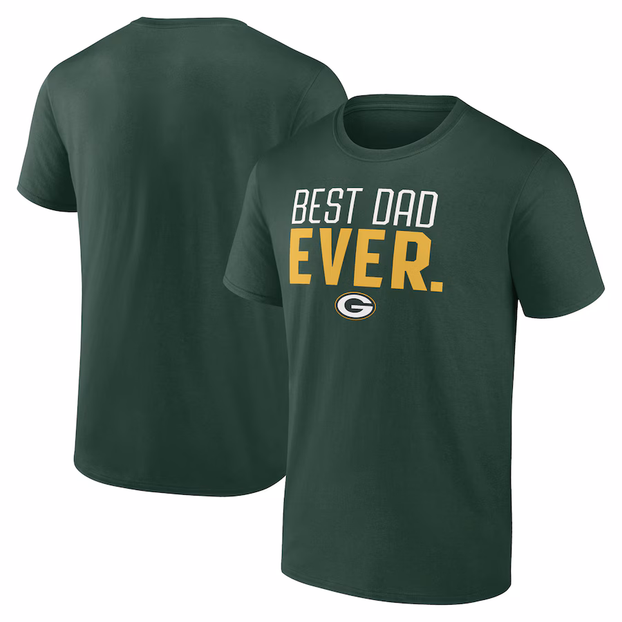Men's Green Bay Packers Green Best Dad Ever Team T-Shirt - ujerseystore