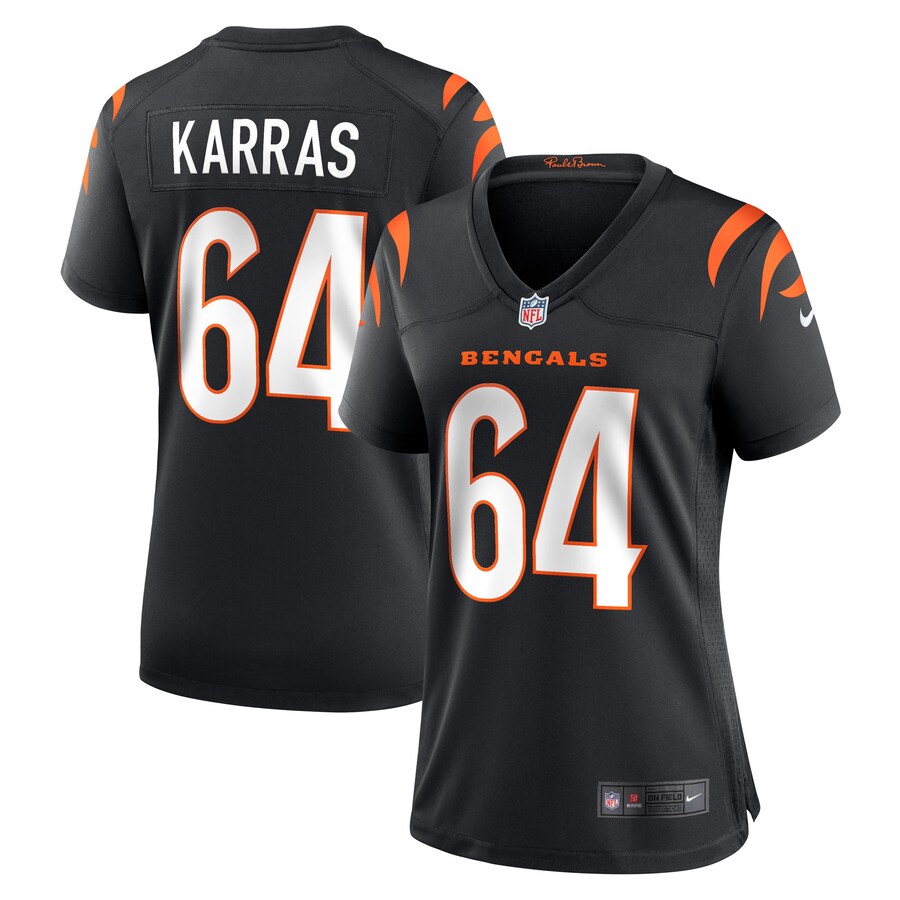 Women's Cincinnati Bengals Ted Karras Nike Black Game Player Jersey - ujerseystore