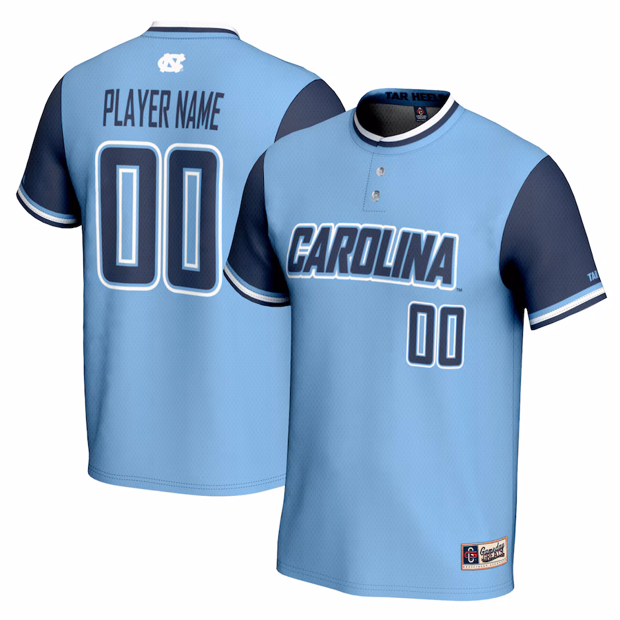 North Carolina Tar Heels GameDay Greats Unisex NIL Pick-A-Player Softball Lightweight Jersey - Carolina Blue - ujerseystore