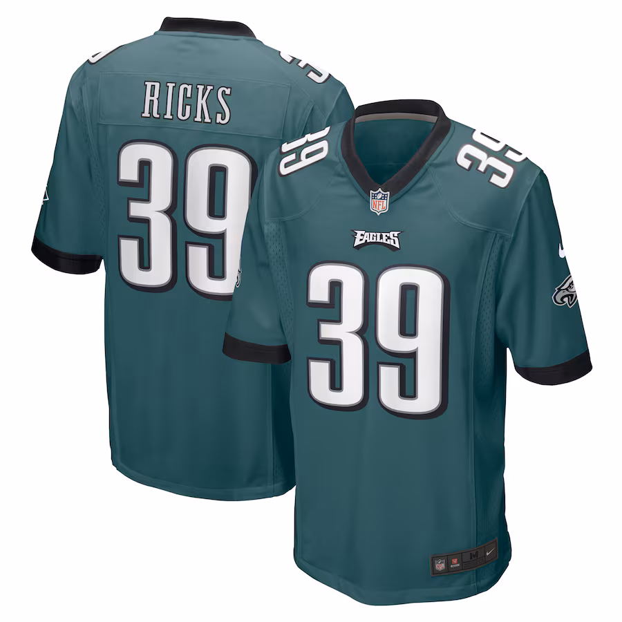 Men's Philadelphia Eagles Eli Ricks Nike Midnight Green Team Game Jersey - ujerseystore