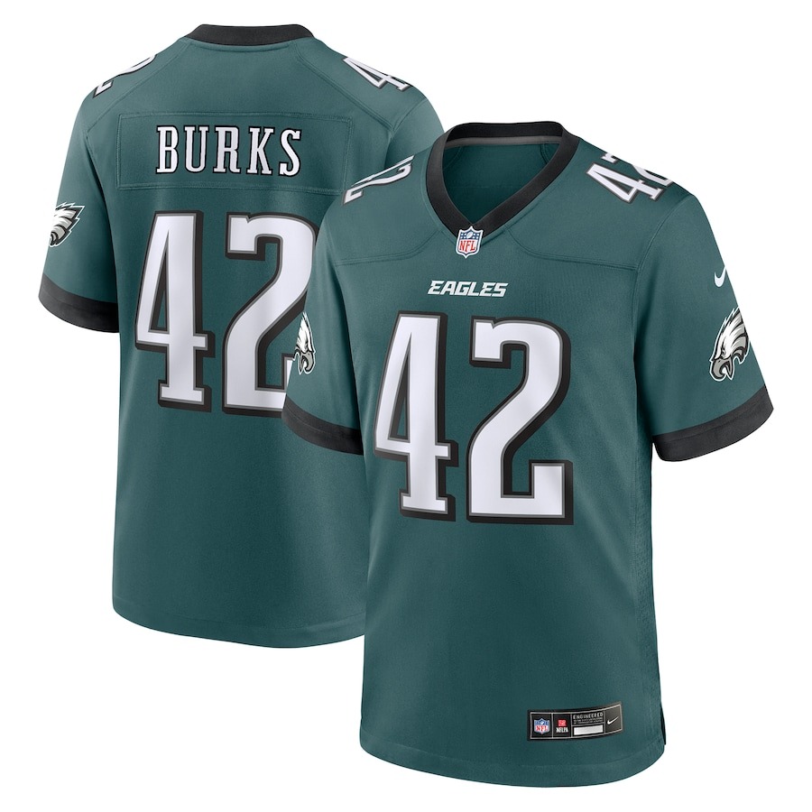 Men's Philadelphia Eagles Oren Burks Nike Midnight Green  Game Jersey - ujerseystore