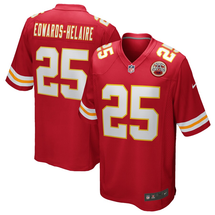 Men's Kansas City Chiefs Clyde Edwards-Helaire Nike Red Player Game Jersey - ujerseystore