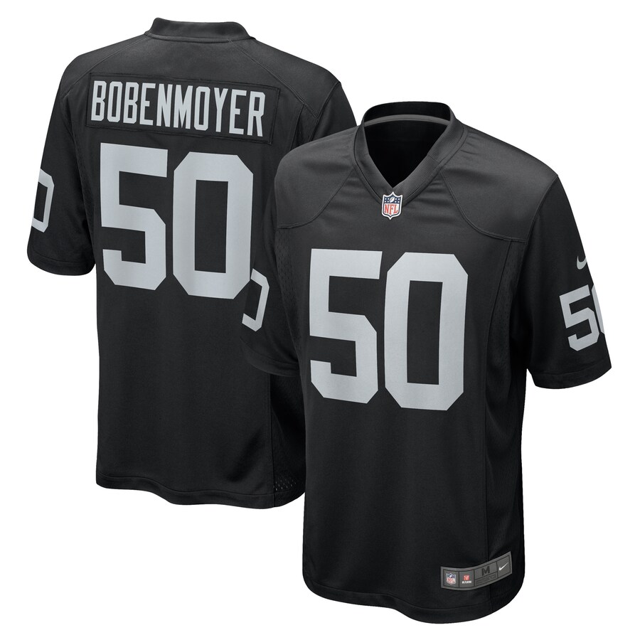 Men's Las Vegas Raiders Jacob Bobenmoyer Nike Black Game Player Jersey - ujerseystore