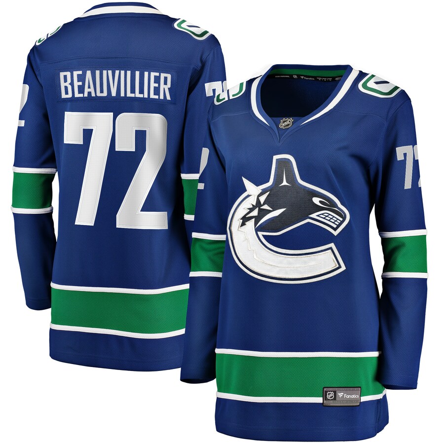 Women's Vancouver Canucks Anthony Beauvillier Fanatics Branded Blue Home Breakaway Jersey - ujerseystore
