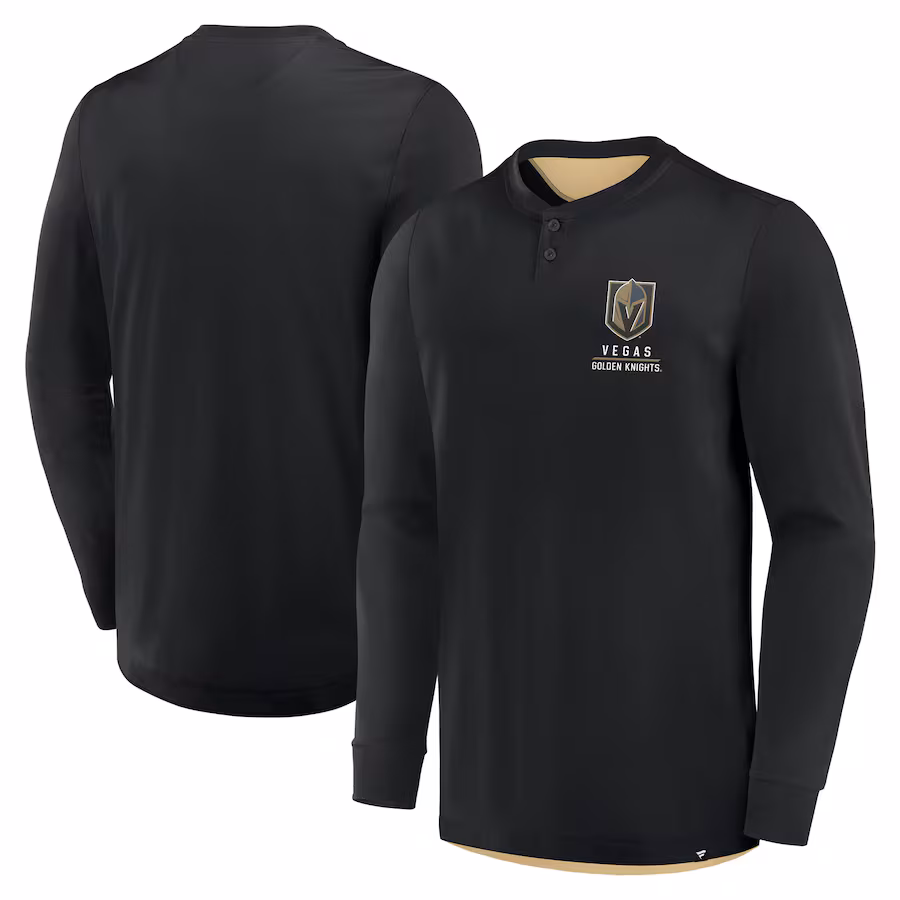 Men's Vegas Golden Knights Fanatics Black Adrenaline Push Long Sleeve T-Shirt - ujerseystore