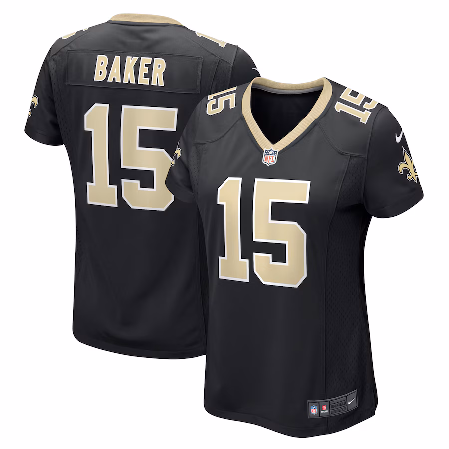 Women's New Orleans Saints Kawaan Baker Nike Black Game Player Jersey - ujerseystore